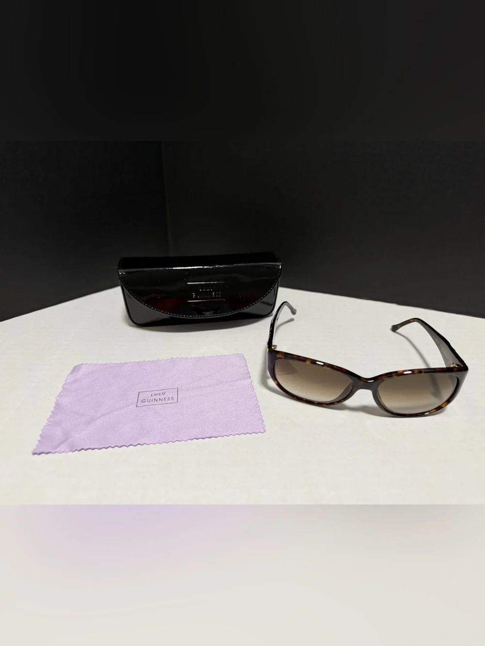 LuluGuinness Women's Tortoiseshell Cat-Eye Sunglasses with Brown Gradient Lenses